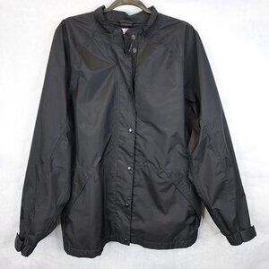 FootJoy DryJoy Rain Jacket Womens L Long Sleeve Full Zip Black Golf Weatherproof